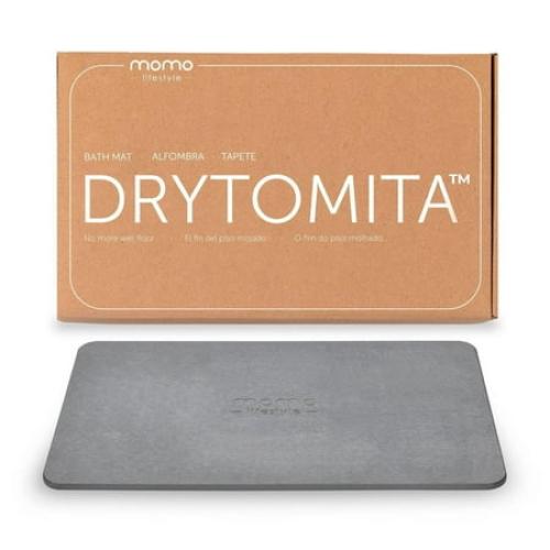 Momo Lifestyle Stone Bath Mat Drytomita 24 X 15 Linen Gray, Diatomaceous Earth, Non-Slip Super Absorbent Quick Drying Shower Mat Bathroom Accessory for Home Spa