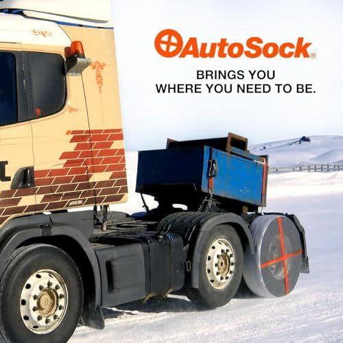 AutoSock for Commercial Vehicles and Trucks AL64 Snow Socks for Tires Pack of 2