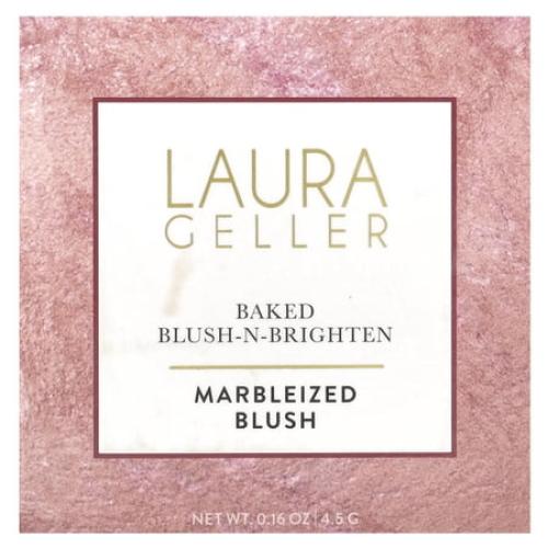 LAURA GELLER NEW YORK Baked Blush-n-Brighten Marbleized Blush for Cheeks - Ethereal Rose - Natural Finish - Buildable Color