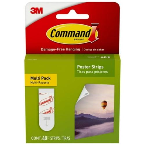 6 pack 3m command damage-free poster strips  white  decorate and hang without tools  indoor  multi-pack  2 pack