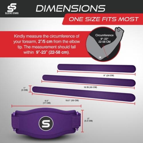 Sleeve Stars Tennis Elbow Brace for Men & Women, Relief for Tendonitis, Single, Dark Purple