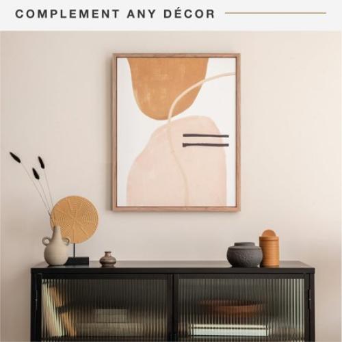 MCS Canvas Float Frames 16x20 Frame, Black Frame for Finished Canvases, Vertical & Horizontal Wall Hanging Large Frame with Adhesive for Canvas Paintings (1-Pack)