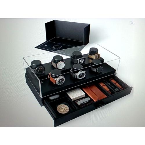 Holme & Hadfield Premium 7-Slot Wooden Watch Display Case – Large Handcrafted Men’s Watch Box with Accessory Drawer, Hinged Cover, Leather Lining – Father’s Day Gift for Men – Luxury Built to Last