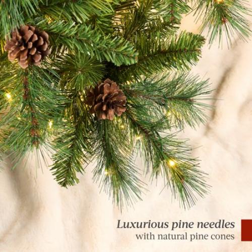 Best Choice Products 7.5ft Pre-Lit Scotch Pine Christmas Tree w/ 1,320 Branch Tips, 450 2-in-1 LED Lights