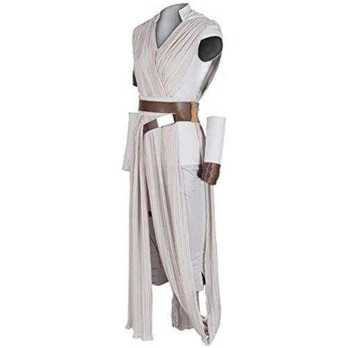 Adult Rey Cosplay Costume Full Set Outfit Halloween Role Play Costume for Women Grey XL