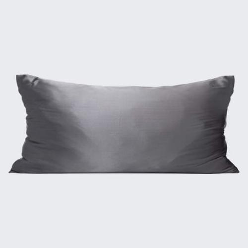 Size King Color Black Satin King Pillowcase - Charcoal