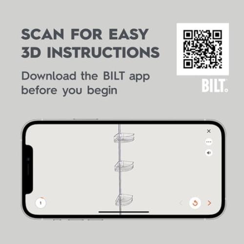 Better Homes & Gardens Tension Pole Shower Caddy, Resists Rust, 3 Tier Caddy, 5 - 9 ft, Matte Black