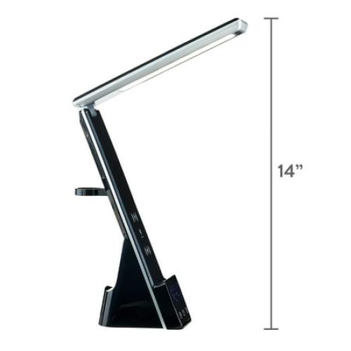 Mainstays 10.9' 5-in-1 LED Dimmable Wireless Charging Foldable Hinge Desk Lamp