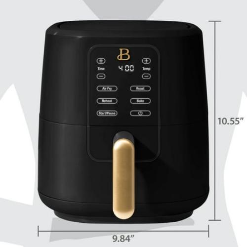 Beautiful 3 Qt Air Fryer with TurboCrisp Technology, EverGood Ceramic Nonstick Coating, Black Sesame by Drew Barrymore NEEDS CLEANING