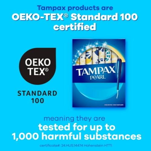 Tampax Pearl Tampons Ultra Absorbency with LeakGuard Braid, 45 Count