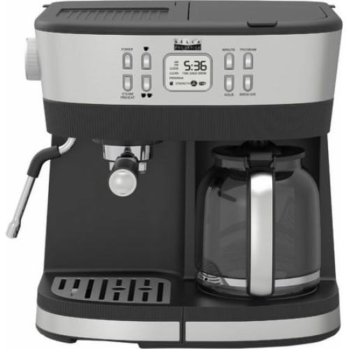 Bella Pro Series - Combo 19-Bar Espresso and 10-Cup Drip Coffee Maker - Stain..