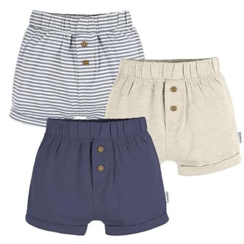 Gerber Baby Neutral Knit Shorts, 3-Pack, Sizes 12M