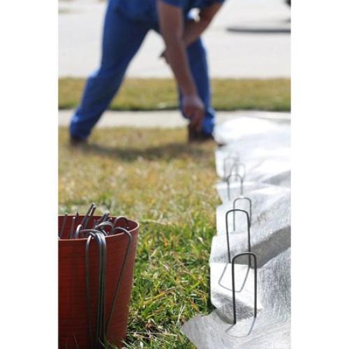 Ashman Galvanized Garden Stakes Landscaping Staples and Fence Stake - Heavy Duty, Anti-Rust, Silver (500 Pack)