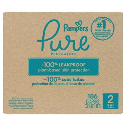 Pampers Pure Diapers Size 2, 186 Count (Select for More Options)