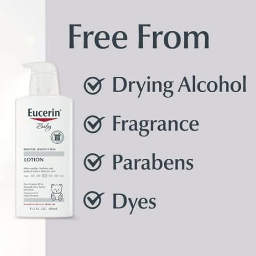 Eucerin Baby Lotion, Fragrance Free, 13.5 fl oz Bottle