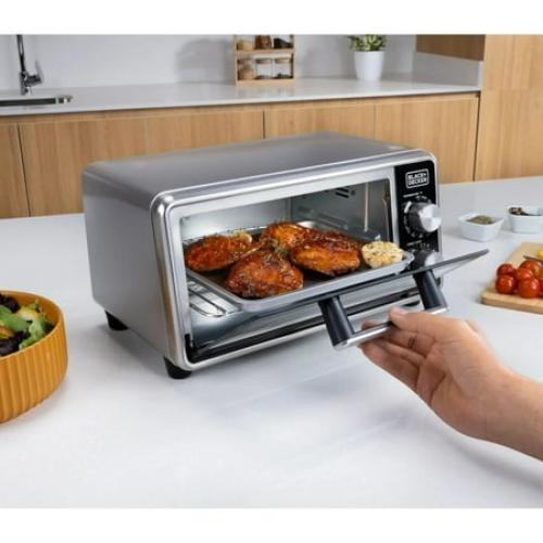 Black Decker Crisp ‘N Bake PRO Stainless Steel 4-Slice Air Fryer Toaster Oven