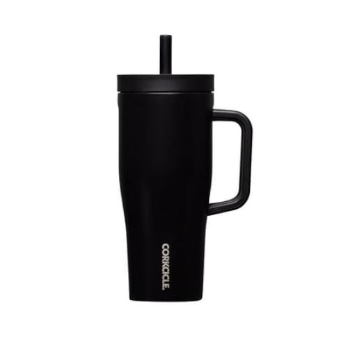 Corkcicle Leakproof Hydration Set, 2-Pack Go Cup XL (30oz) and Cruiser (22oz) Insulated Tumblers with Straws Black/Teal