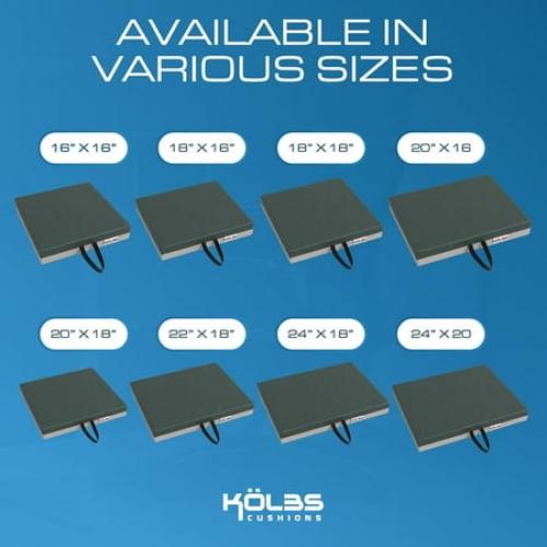 Kolbs Gel Extreme | Wheelchair Cushion Gel Seat Cushion | 3 Inch Thick (16 x 16 x 3)