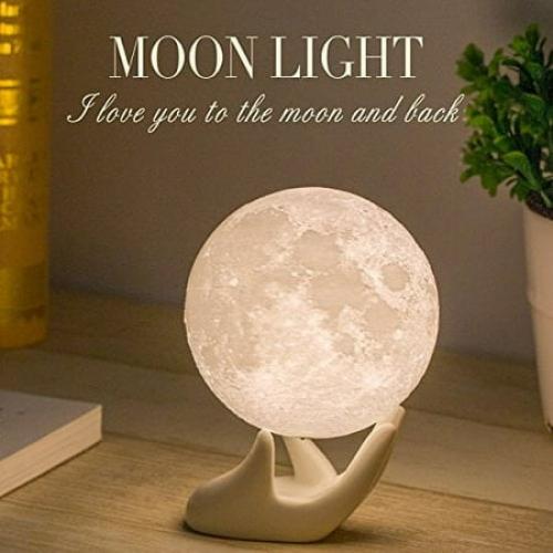 Mydethun Color Changing Home Decor Moon LED Night Light
