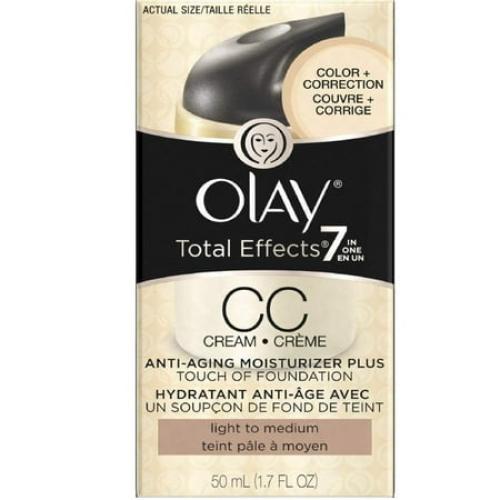 1.7oz OLAY Total Effects 7 In One Anti-Aging Moisturizer   Touch Of Foundation Light To Medium 1.7 oz