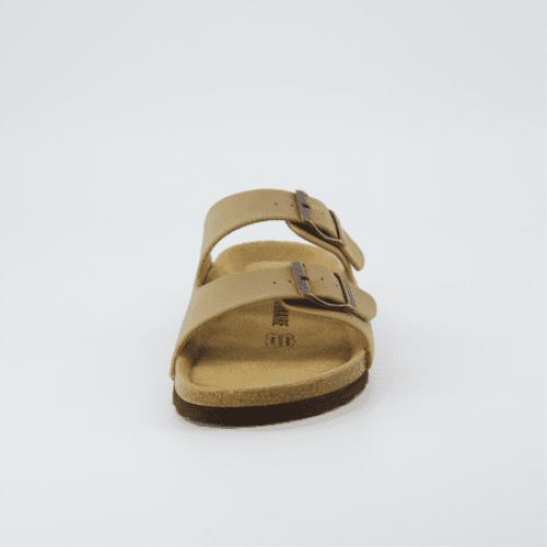 Size 8 M Cushionaire Women's Lane Cork Footbed Sandal – Comfortable Double Buckle Slip-On with Genuine Suede Footbed & Arch Support Slide Sandals for Women