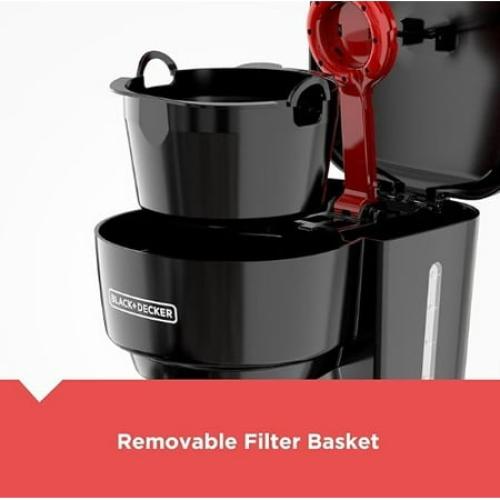 BLACK DECKER 12-Cup Switch Coffee Maker, Easy Pour Carafe, Removable Filter Basket, Permanent Filter