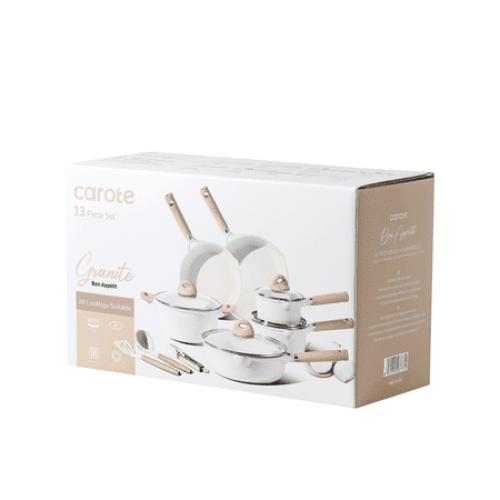 Carote Bon Appétit Collection Nonstick 13 Piece Cookware Set-White