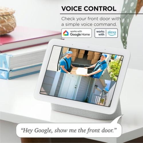 Merkury Smart Outdoor Camera 1080p - Dual Lens Pan-Tilt Security Cam, White (1-Pack)