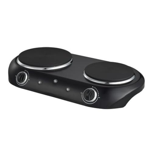 Mainstays Double Burner, 1800 W, Black Electric Cooktop, 1 Each, Assembled Product