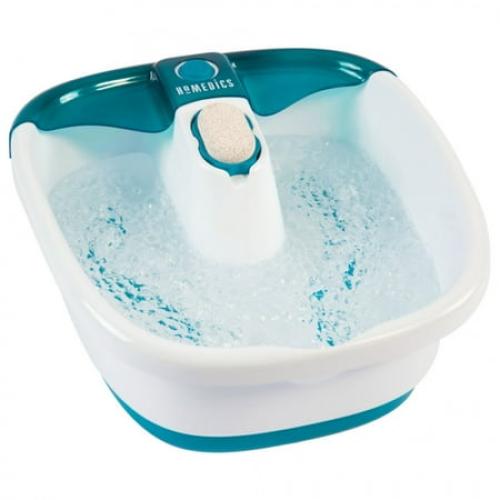 Homedics Bubble Mate Heated Foot Spa Bubble Foot Massager with Raised Massage nodes and Removable Pumice Stone