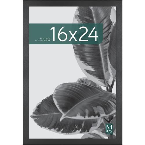 MCS Studio Gallery 16x24 Poster Frame Black Woodgrain, Vertical & Horizontal Wall Hanging Large Picture Frame for Photos, Posters & Art Prints (5-Pack)