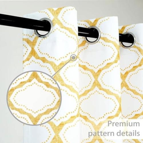 Driftaway Geo Trellis Room Darkening Grommet Unlined Window Curtains, Set Of Two Panels, Each 52ÂX84Â (Gray)