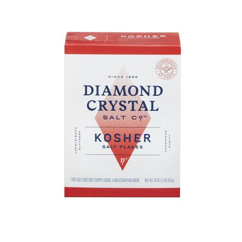 Diamond Crystal Kosher Salt Flakes – Full Flavor No Additives and Less Sodium - Pure and Natural Since 1886-1 Pound Box
