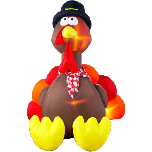 Gemmy Airblown Inflatable Original Turkey - Indoor Outdoor Holiday Decoration, 6-Foot Tall