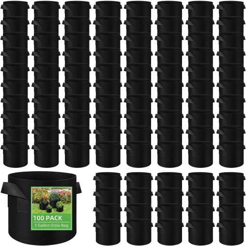 LITLANDSTAR Bundle Grow Bags, Heavy Duty Thickened Nonwoven Aeration Fabric Pots with Handles, Aeration Grow Bags for Vegetable/Flower/Plant