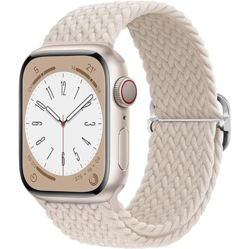 Braided Solo Loop Compatible with Apple Watch Band 38mm 40mm 41mm 42mm 44mm 45mm 49mm Stretchy Straps Elastic Sport Wristbands for iphone iWatch Series 8 7 6 5 4 3 2 1 SE Ultra women men