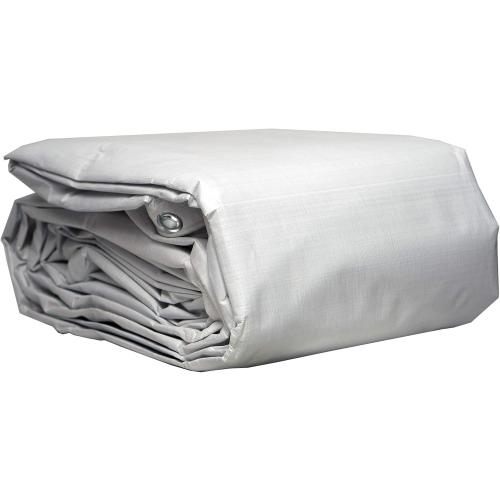 12x40 Watershed Innovations HydraTarp Premium Heavy-Duty 18 Mil Thick Waterproof White/Brown Reversible Tarp with D-Rings