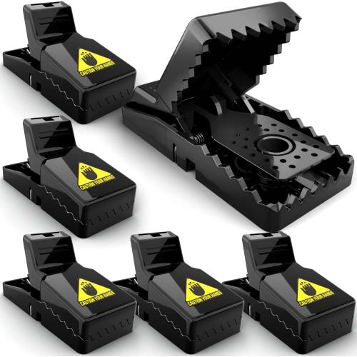 Instant Mouse Mice Traps Pack of 6 - for House Indoor & Outdoor - Easy Setup & Reusable w/Powerful Spring - Quick & Effective Mousetrap Catcher Best Traps to Remove Unwanted Rodents from Your Home