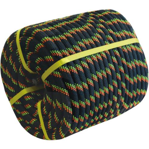 Double Braided Polyester Rope (1/2 Inch x 200 Feet) 48 Strands Strong Arborist Rope Climbing for Tree Work Pulling Swing Sailing, Black/Blue