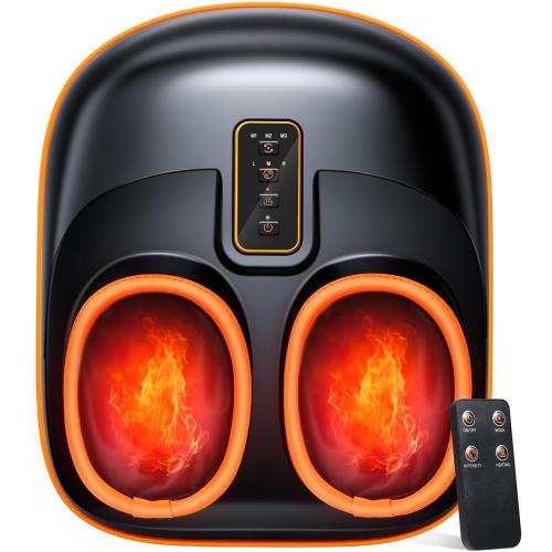 Foot Massager Machine with Heat, Upgraded Deep Rolling, Compression, Ankle Kneading, Shiatsu Foot Massager for Neuropathy Plantar Fasciitis, Gifts for Home Office Men Women Fits Up to 13