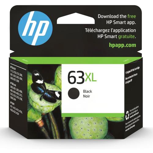 4 pack HP 63XL Black High-yield Ink Cartridge | Works with HP DeskJet 1112, 2130, 3630 Series; HP ENVY 4510, 4520 Series; HP OfficeJet 3830, 4650, 5200 Series | Eligible for Instant Ink | F6U64AN