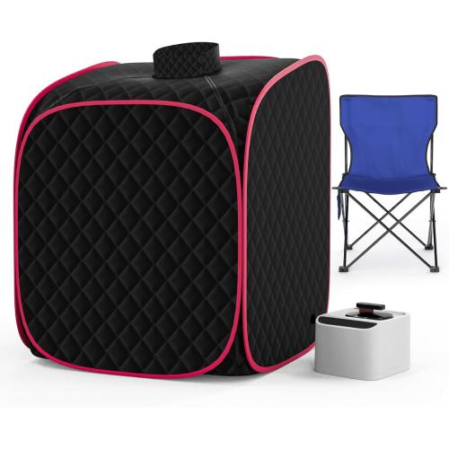 Portable Steam Sauna at Home, 9 Levels Heating, Sauna Tent for Home with Steamer and Folding Chair, Sauna for Relaxation, Detoxification, Spa