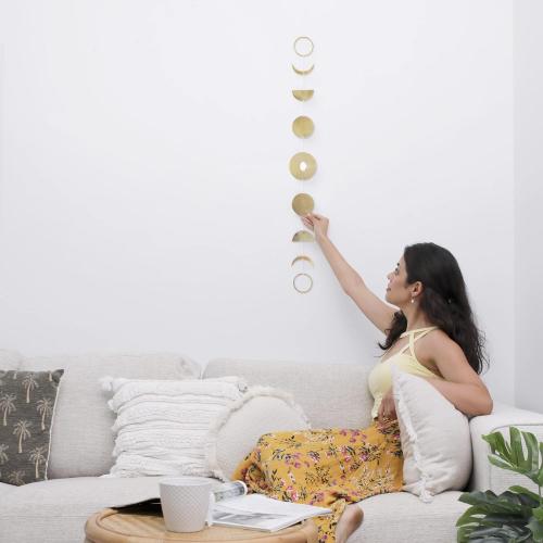 SUPERIOR Moon Phase Wall HangingHandmade Boho Wall Decor for Bedroom Aesthetic: 32.3 Vertical Crystal Moon Decor Moon Phase Decor Wall Decor Living Room Boho Room Decor For Bedroom