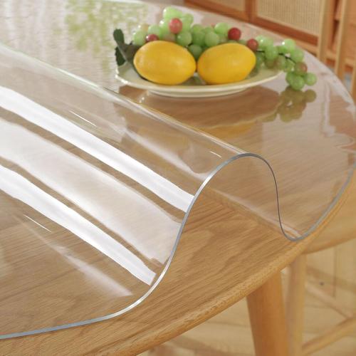 48 Inch 4FT Round Dia Clear Protector Tablecloth Cover Desk Top Pad Mat for Glass Furniture Kitchen Coffee Marble End Bed Sofa Side Bistro Bar Night Stand Dinner Dining Table Thick Plastic PVC Vinyl