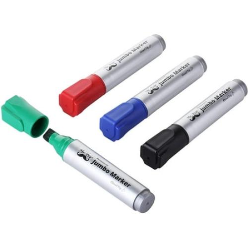 Mr. Pen- Jumbo Permanent Markers, 4 Pack, Assorted Color, Chisel Tip, Large Permanent Markers