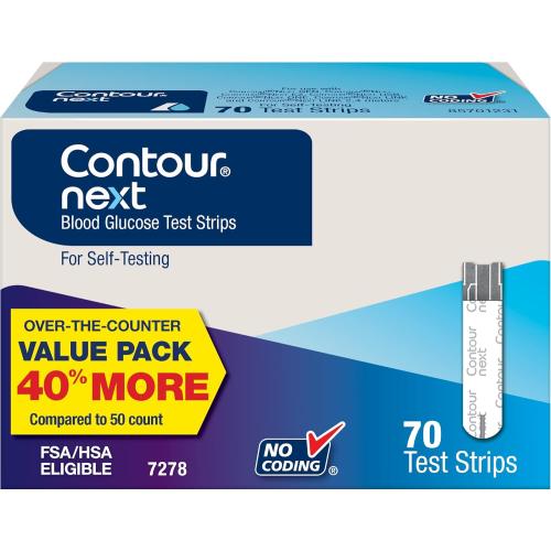 Contour Next Blood Glucose Test Strips, 70 Count