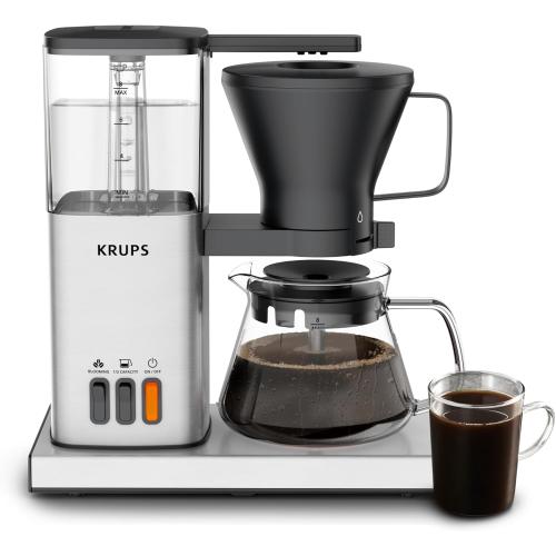 Essential Brewer 8 Cup Drip Coffee Maker Machine SCA-Certified Blooming Technology, Barista-Quality, Pour-Over Coffee Machine, Easy to Clean Dishwasher Safe, Stainless Steel Design, Silver