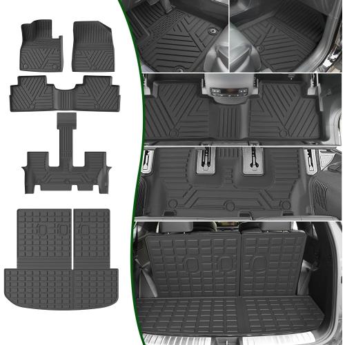 xipoqix  Seats Floor Mats Cargo Mat Backrest Mats Compatible with 2020-2025 Palisade TPE Floor Liner Replacement for 2020-2025 Palisade Accessories (Trunk Mat with Backrest Mat Floor Mats)