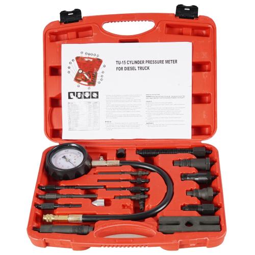 Prokomon 16 pc Diesel Engine Cylinder Compression Tester Tool Kit Set Automotive Compressor