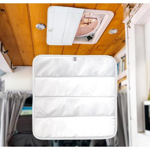 Living in a Bubble Magnetic Insulated Roof Vent Sun Cover for MaxxAir Fan Fantastic Fan RV Fan Vent Cover 16.5 x 16.5 - White